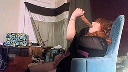 sexy red headed tranny ms head swallows her 8 inch vibrating dildo deeply