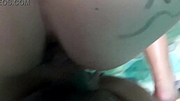 In a casual homemade moment, the amateur Latina with a big ass takes the monster cock deep. She gets filled with creampie cum and loves every second.