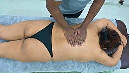 The big-ass Latina enjoyed a sensual massage from the Desi black boy