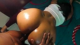 How does this beautiful curvy Malaysian girl with big ass and wet pussy handle hard passionate fucking until creampie?