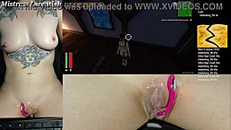 twitch egirl feels intense with tropical monster girls, cum dripping on shaved pussy and big lips