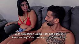 Woman commands while cuckold obeys by calling rural cousin to fuck her bareback