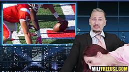 Hot milfs get freeused in wild ways during that California news broadcast fantasy