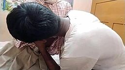 Rough doggystyle pounding for desi Indian schoolgirl's tight pussy in cute homemade quickie with friend.