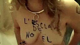 Esclave F does autoseance with striptease, caresses, and magicwand