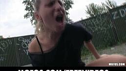 Hey, check out this natural blonde Czech girl getting picked up for public sex with blowjob and doggystyle in POV.