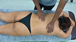 The big-ass Latina enjoyed a sensual massage from the Desi black boy