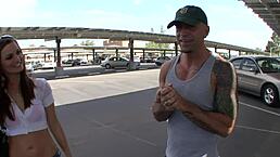 Slutty babe gets trimmed pussy rammed by jock Michael Vegas in rough fucking! She takes licking fingering deepthroat doggystyle cowgirl sideways with kissing.