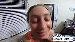 Nicole Aniston stars in a steamy home movie with her guy banging hard