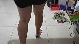 Recording Friend's Mom Cleaning Then Fucking Her Big Ass Doggystyle