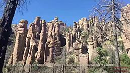 Blonde sucks and swallows cum on public hiking trail