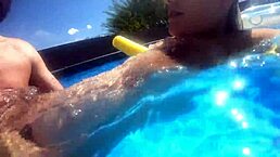 Oh yeah, watch this pregnant young 18+ milf with big tits fuck by the pool for the neighbors!