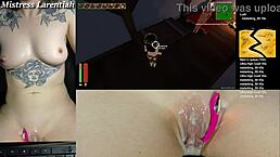 twitch egirl feels intense with tropical monster girls, cum dripping on shaved pussy and big lips