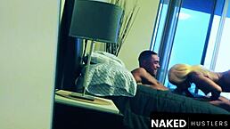 Round ebony blonde twerks her big ass on a massive black cock in wet interracial action