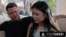 pure taboo reveals shocked lulu chu finding bdsm sex tape from neighbors seth gamble and kimmy kimm