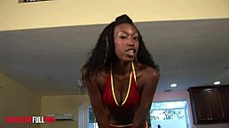 Hot ebony taking a big black cock. Does she swallow his cum in mouth?