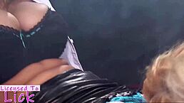 Licensed To Lick - Sharon Pink Devours Monster Breasts In Lesbian Muff Dive!