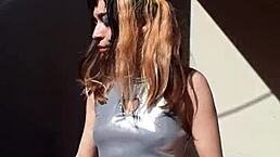 Bonneyuwu Shows Off Her Cute Blonde Teen Body In Outdoor Cosplay With Lipstick!