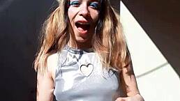 Bonneyuwu Shows Off Her Cute Blonde Teen Body In Outdoor Cosplay With Lipstick!