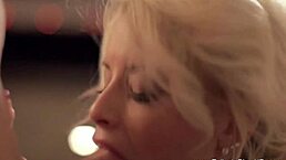 blonde milf swallows every drop with cute sucking and cumshot passion