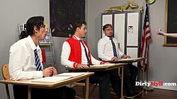 Does the milf care about opinions? She just wants her students to learn from sucking and fucking in class.