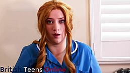 Jerk Off To Nurse Greene With Big Natural Tits In Uniform Playing With Cock And Cum