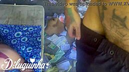 omg fucking this naughty tattooed woman in risky public place with massage turning to squirting orgasm we almost got caught by homeless people 😱