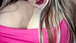 Watch Susi Flaunt Huge Boobs in Red Dress While Sucking and Fucking BBC Toy!