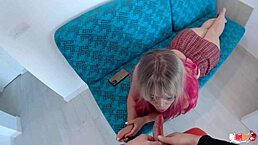 my stepsister expected candy but GOT my DICK instead, and i CUM in her MOUTH with wet creampie action