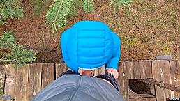 my pussy gripped his cock tight during outdoor homemade sex until he came in my panties