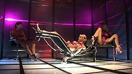 Blonde Enjoys Mutual Masturbation Before Group Doggystyle Fucking Ends in Cumshots on Her Pierced Big Boobs