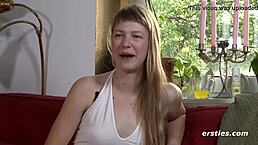 Ida, a genuine Ersties dream woman, masturbates her hairy pussy solo.