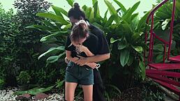 I punish the cute blonde teen by tickling her sexy feet outdoors in bondage session