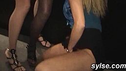 feeling so aroused as three amateur milfs expose and join a wild public gangbang at the sexshop