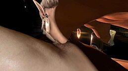 thick barbarian elf girl deepthroats small perky dick in this wild hentai scene 😈🍆