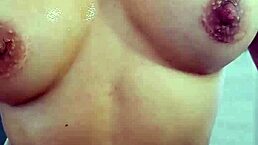 i woke up my stepbrother by jerking his cock with my hand until he came on my huge tits as a cute latina milf