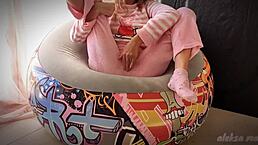 skinny teen 18+ masturbating her puussy and squirting in homemade video with small tits and orgasm