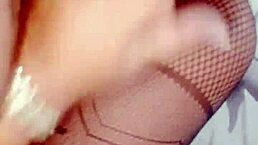 I'm using a huge dildo on my mature neighbor's pussy making her squirt everywhere