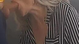 Check out this mature blonde European babe owning blowjob compilations in sexy lingerie at outdoor spots!