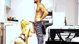 Hey, this latina married wife acts all devoted but she's secretly a horny cheating slut craving big black cock in the kitchen 😈🍆