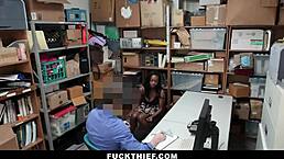 Teen Burglar Sucks And Fucks Mall Officer Cock In Garage To Avoid Punishment.