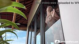 Standing Doggy And A Blowjob In The Morning With Horny Blonde In Fishnets