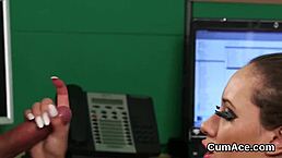 Feisty Sex Kitten Gulps All The Jizz From Cumshot On Her Face