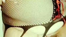 I'm using a huge dildo on my mature neighbor's pussy making her squirt everywhere