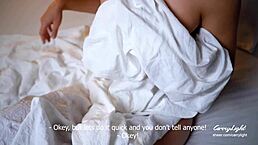 step son tricks step mom pretending his step dad milf wakes up to his hard dick