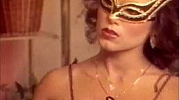 Masked Couple in Stockings Engages in Classic Retro Assplay with Hairy Pussy