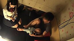 Japanese busty school girl experiences a secret massage session 5.