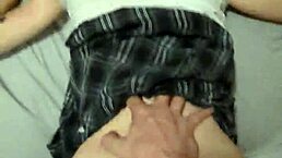 Pregnant student punished and creampied by step dad with rough doggystyle and dirty talk in garage!!