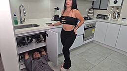 Horny Colombian Alejandra Palacios Rides Plumbers Big Cock
