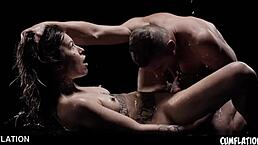 Tattoed whore loves anal creampie and extreme squirting orgams. Tabitha poison gets cumflation in rough fucking.